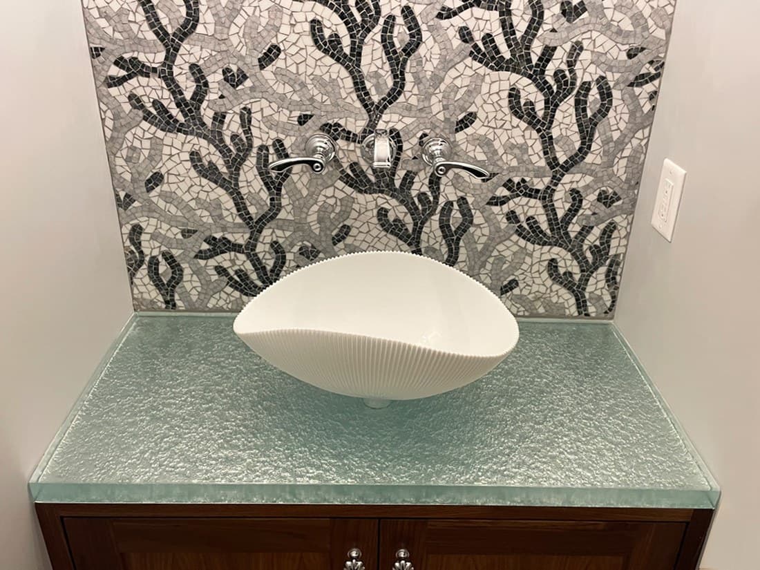 Bathroom glass countertop 1 1/2" (BC55)