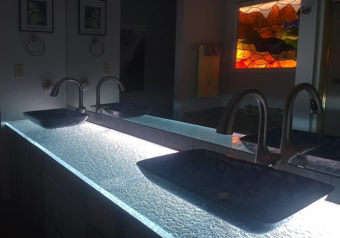 Bathroom glass countertop (BC65)