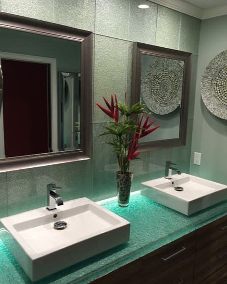 Bathroom glass countertop (BC445)