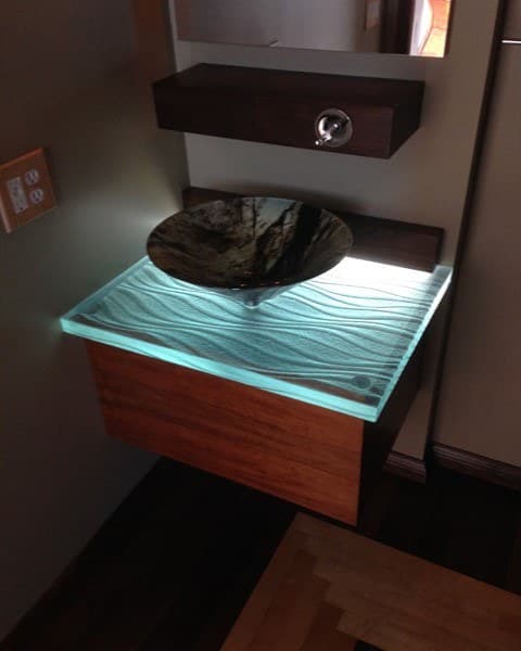 Bathroom glass countertop (BC57)