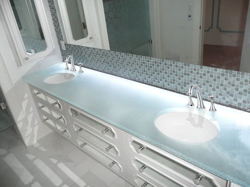 Glass countertop "white onyx" glass (BC12)