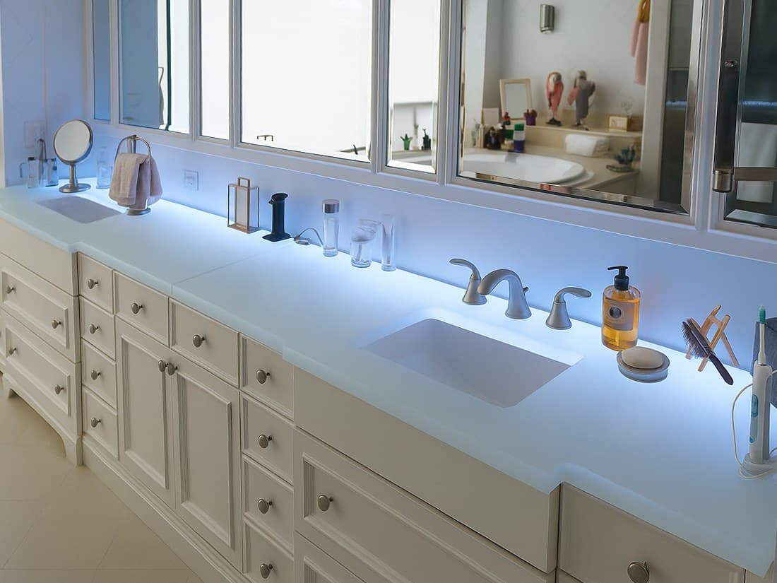 Glass countertop for bathroom (BC18)