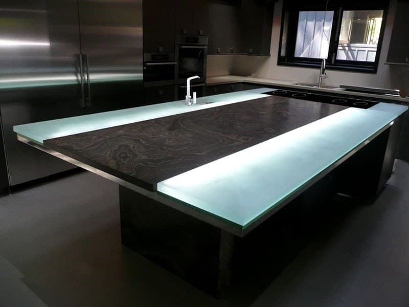 KITCHEN ISLAND GLASS COUNTERTOP (KI14)