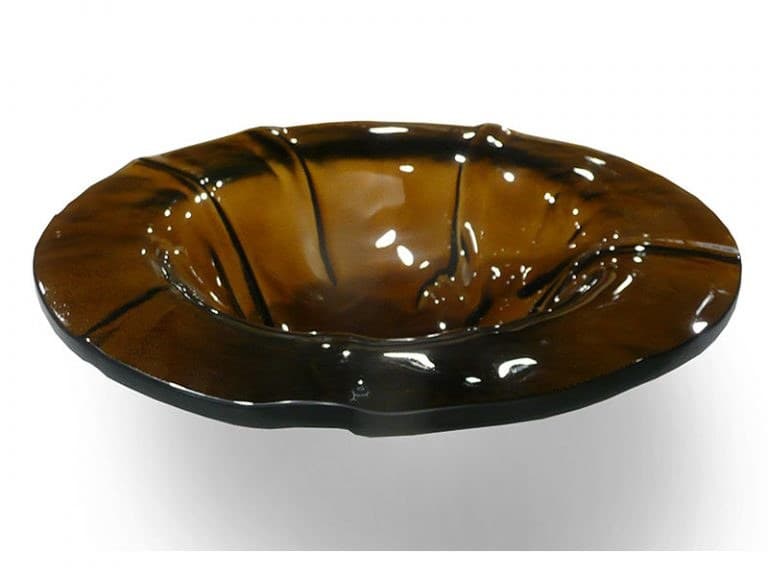 Glass Vessel - Folded (Brown Translucent) (GVS13)