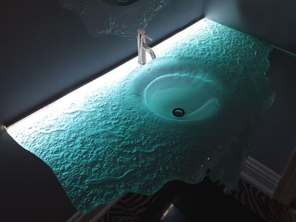 Waterfall Glass Sink (Aqua Clear Glass) (WMGS15)