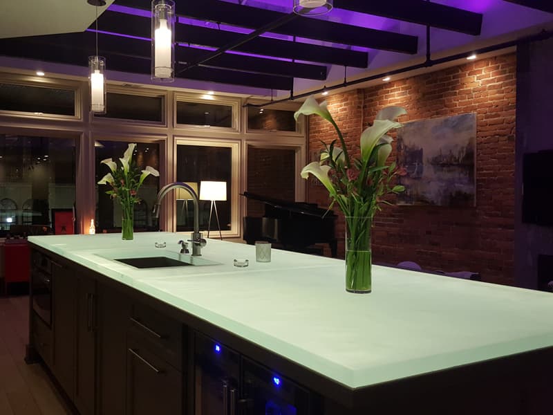 Glass Countertop Surface Treatment & Colors