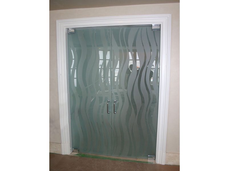 Double Doors sandblasted lines