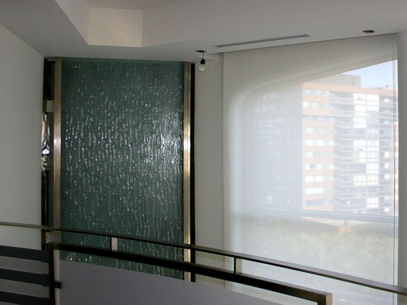 Waterfall glass wall