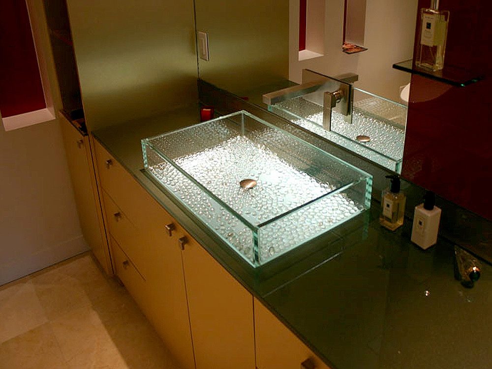 Bathroom glass countertop Burov 1