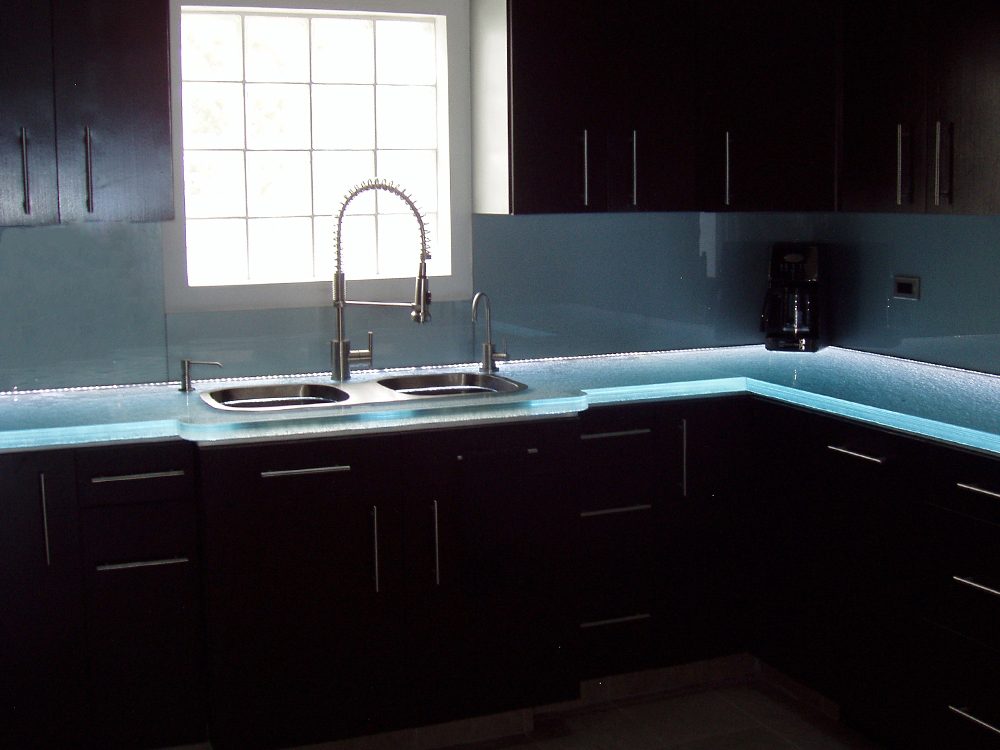 Modern glass countertop