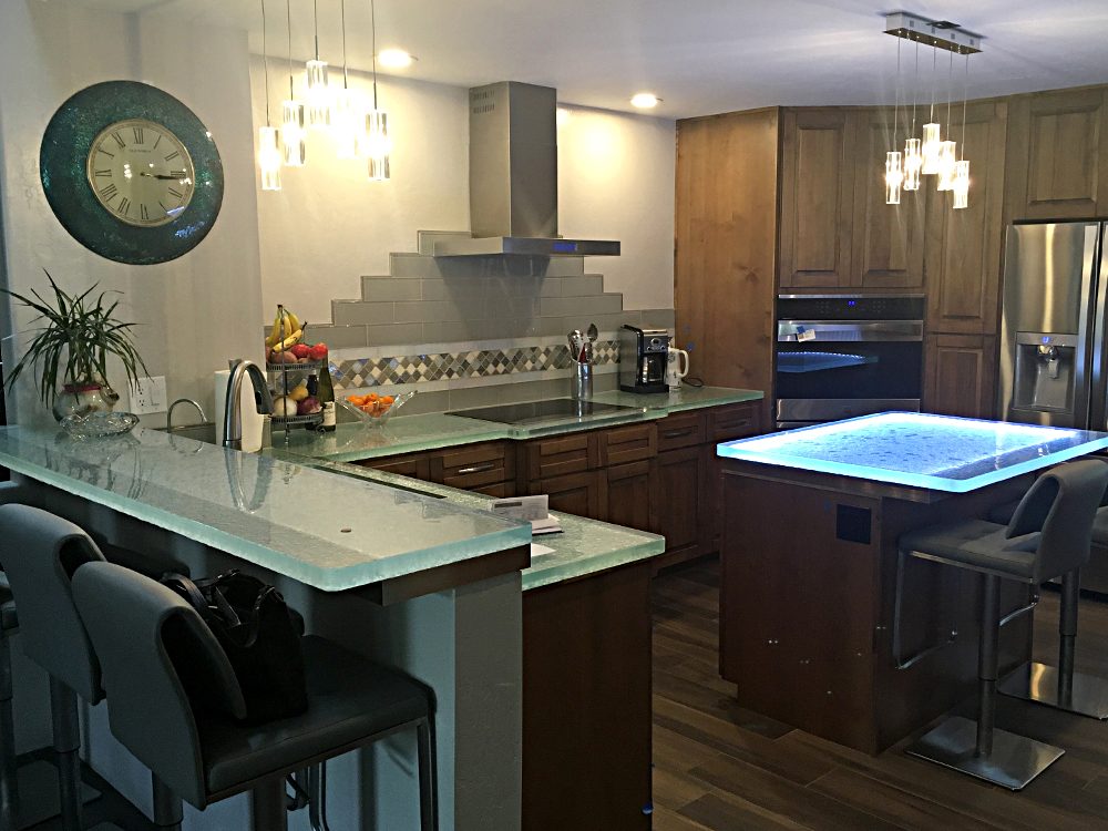 Kitchen glass countertop and island Mike Daniels1