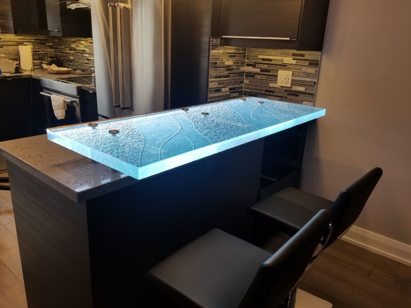 LED glass bar top