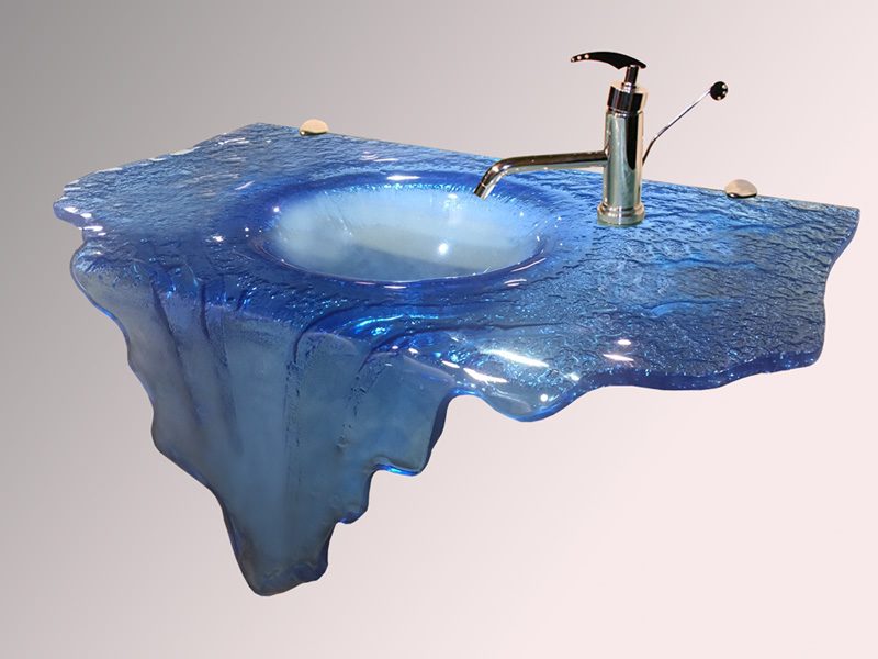 Waterfall sink sky blue