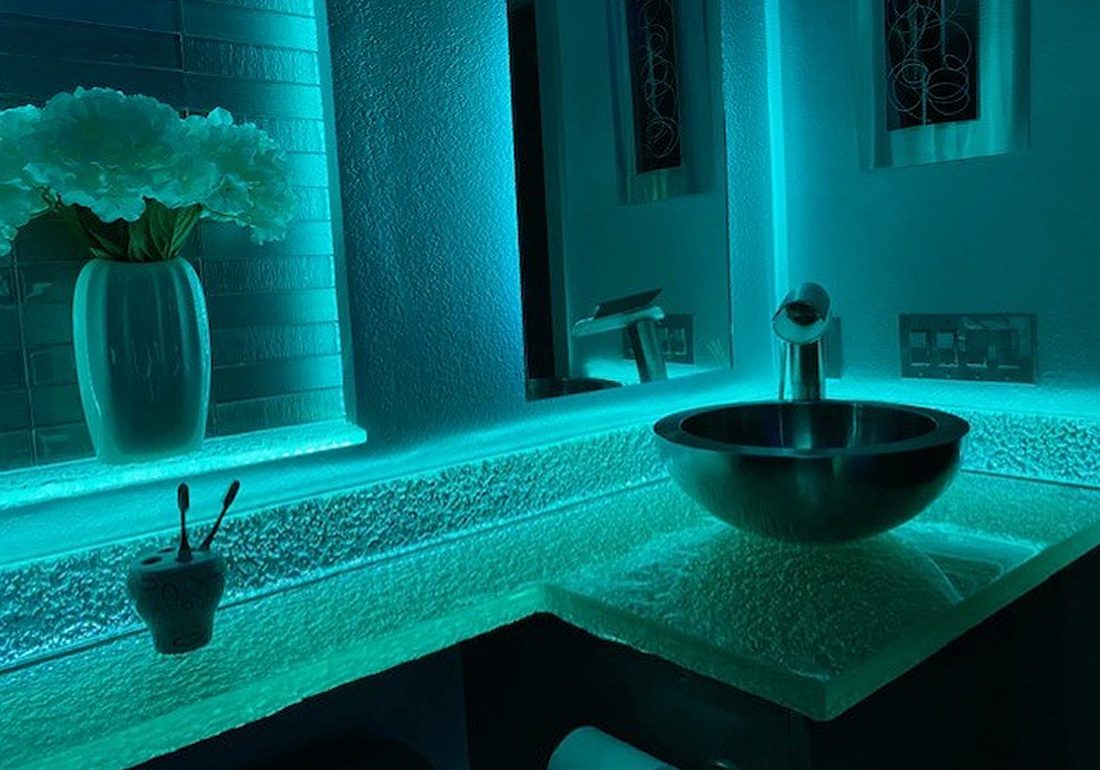 Bathroom glass countertop Sidney Root