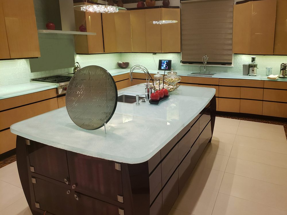 glass kitchen island