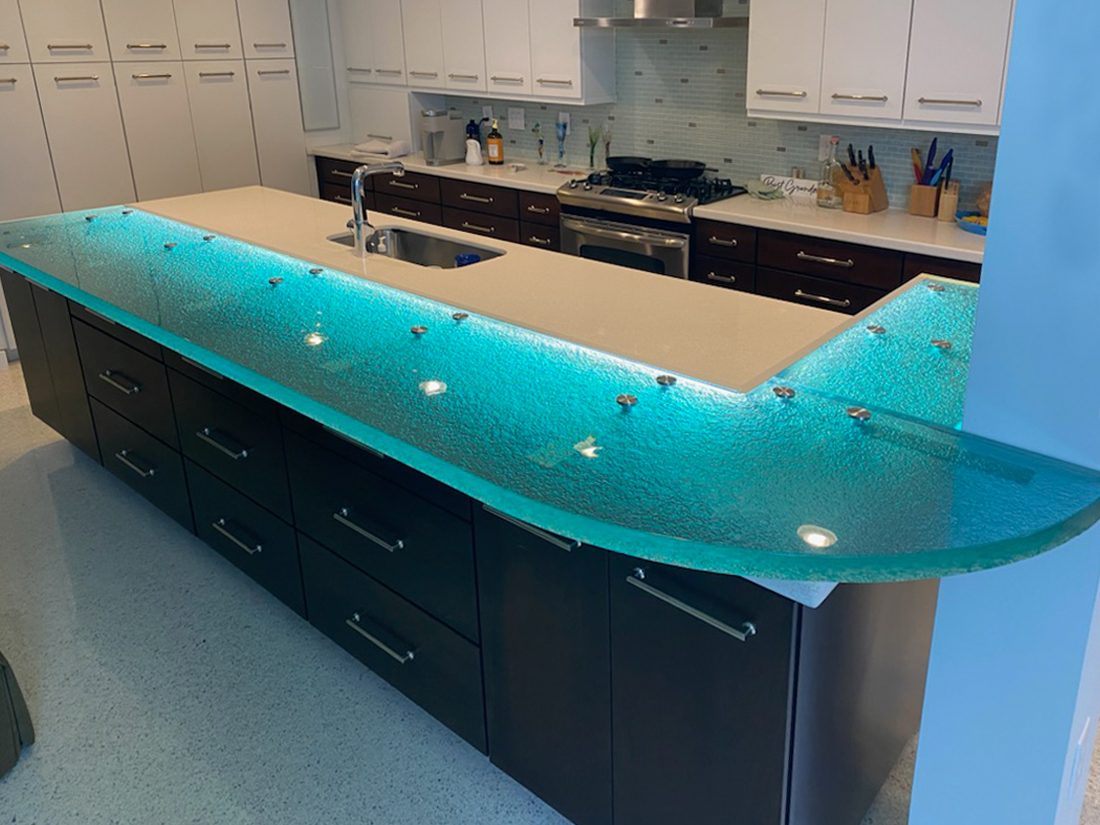 glass bar top