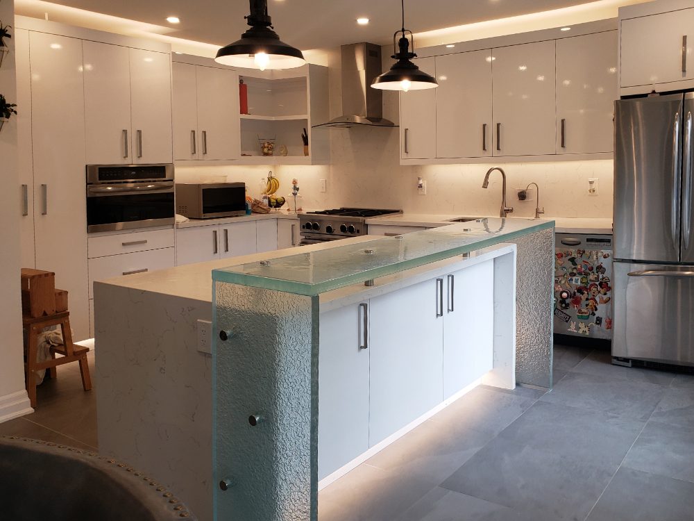 raised glass bar top