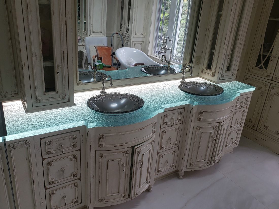 Bathroom glass countertop Brian