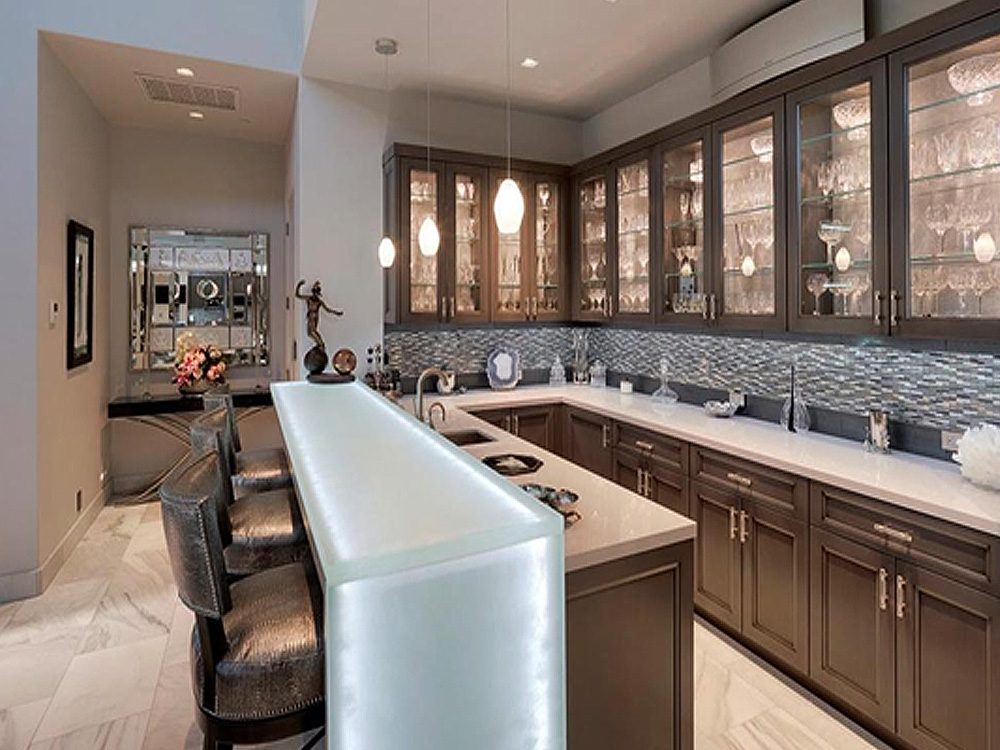 frosted glass bar top