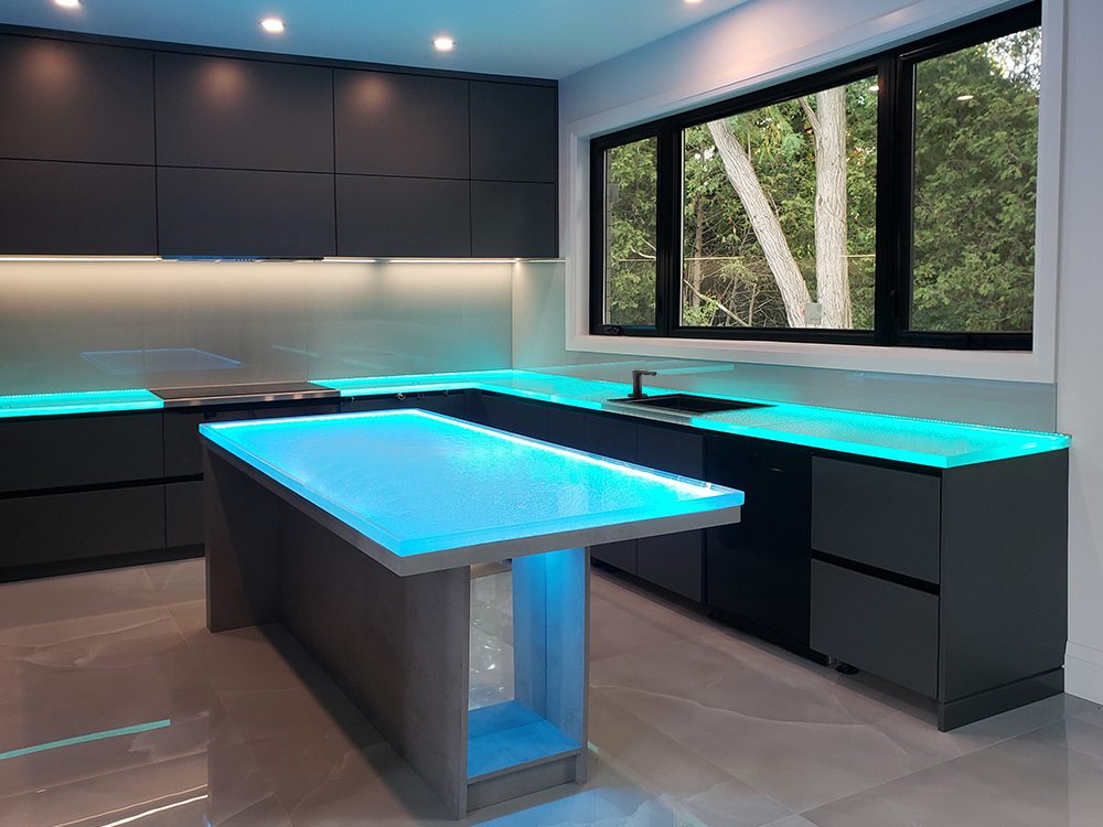 Bathroom glass counter