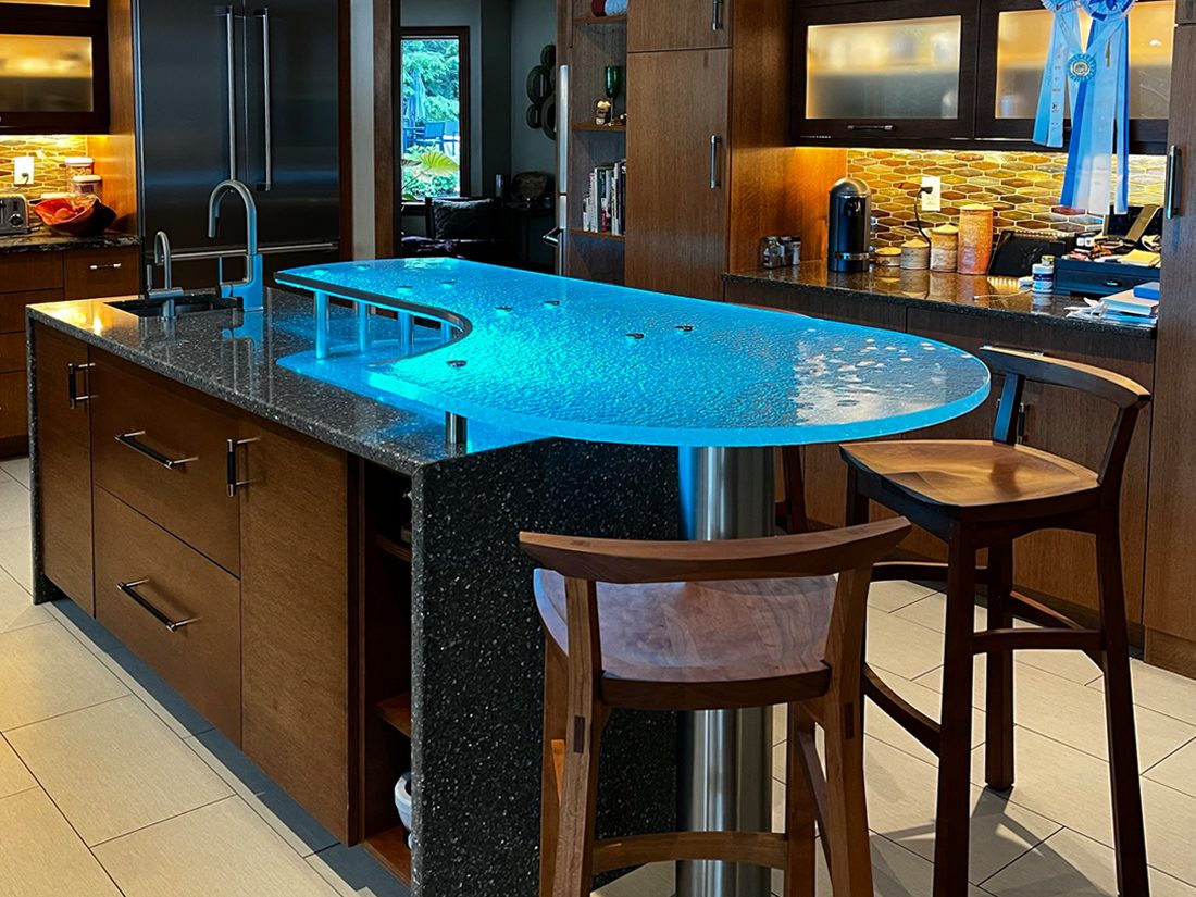 glass bar top
