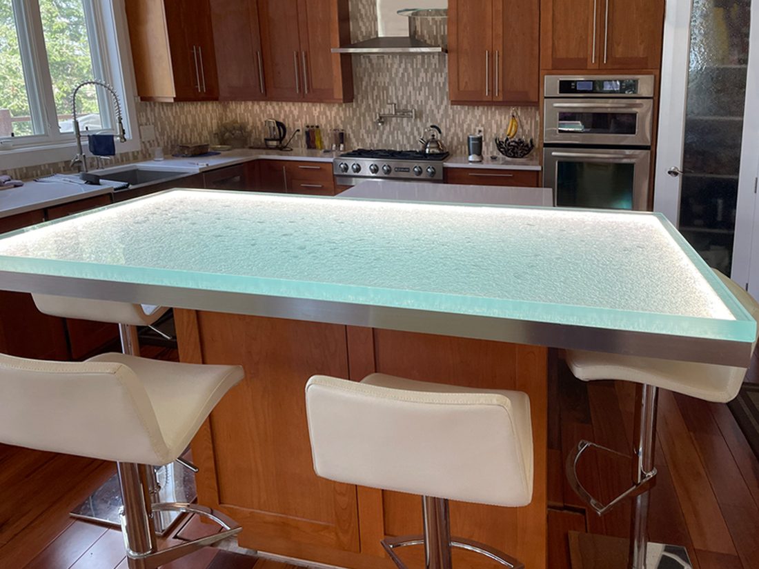 glass kitchen island