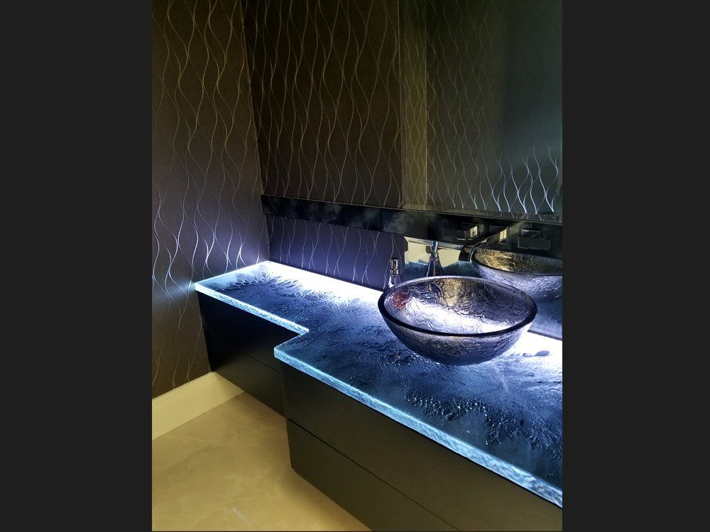 Glass countertop installations