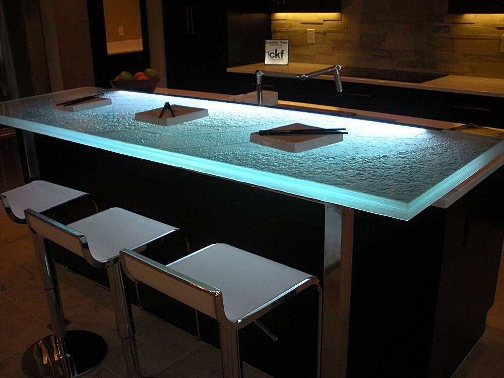 Glass store counters