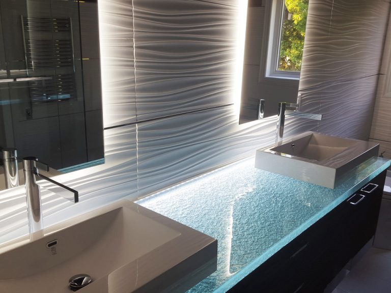 Glass countertops from thermal shock