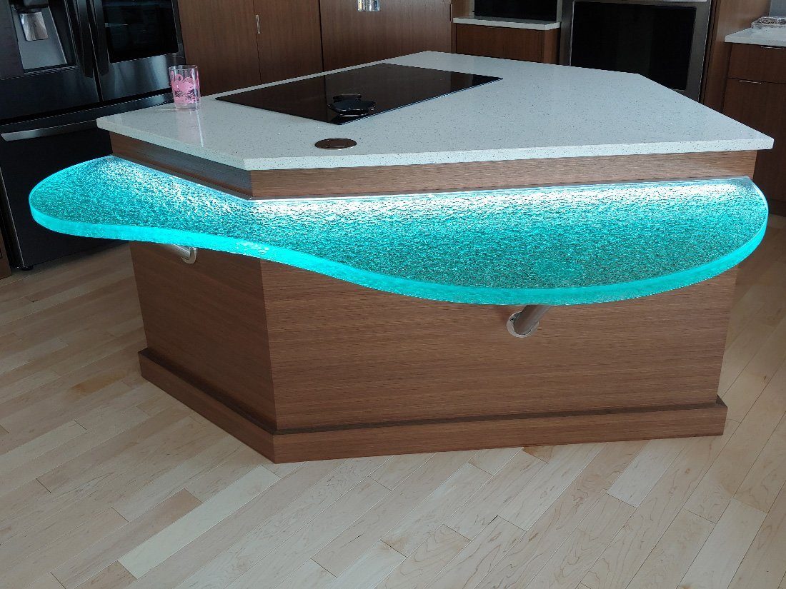 Backlit Frosted Glass Counters