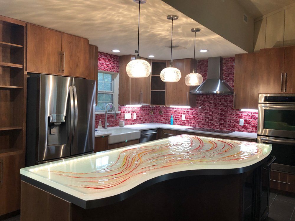 Kitchen glass island