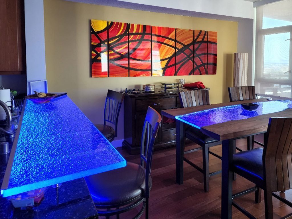 Glass Counter with Frosted Window Film