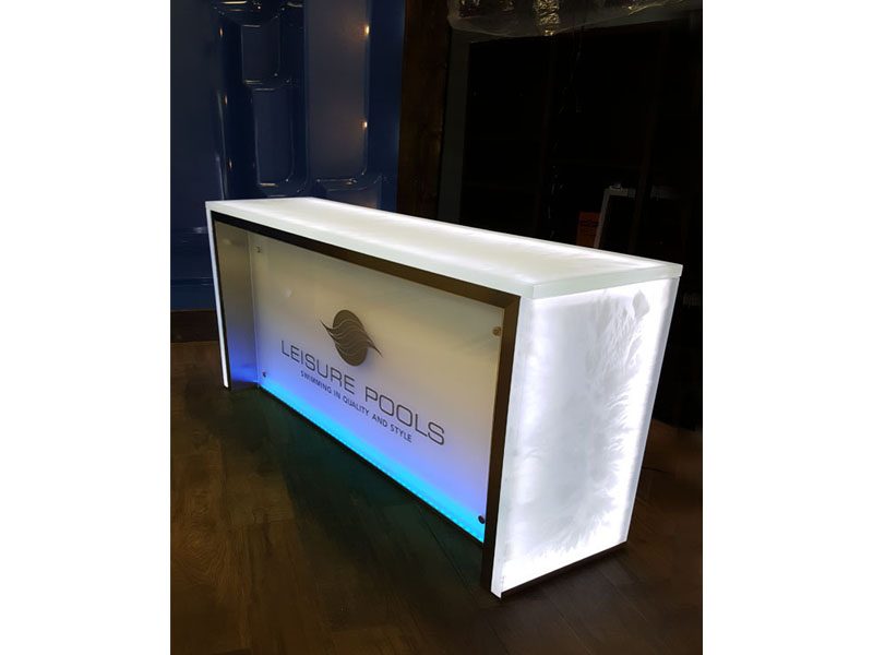 Glass reception desk Leisture pool3